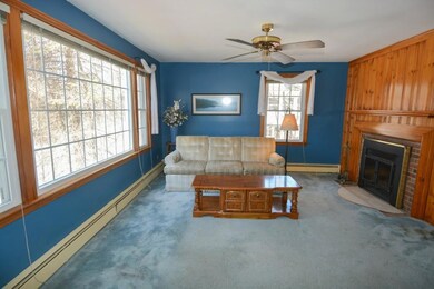 Expansive family room accented by...