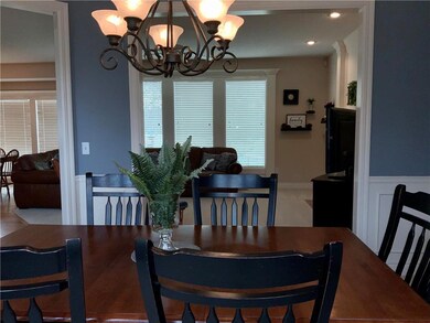 A view from the dining room showing the wide open 