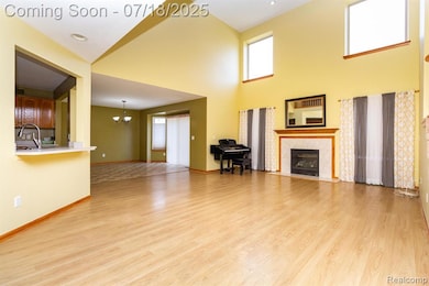THE GREAT ROOM WITH SOARING 17 FOOT HIGH CEILING!