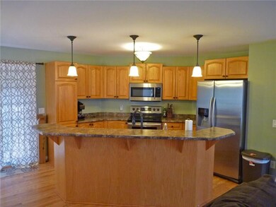 Open kitchen area with island.