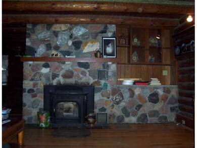 Living Room FIELD STONE FIREPLACE WITH PELLET INSE