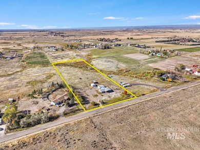 Overview of rural landscape with property parcel outlined