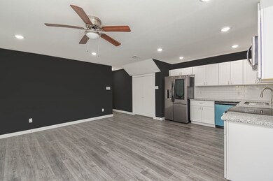 Living room overlooking kitchen