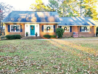 Front with Christmas decorations
