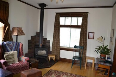 Beautiful woodwork with a free standing wood stove