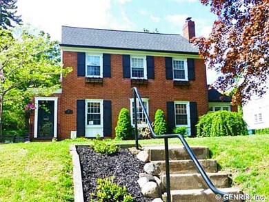 Exterior Front. View of home as it sets atop hill 