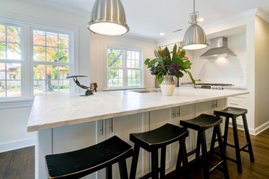 Brixton kitchen island and light fixture