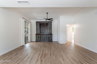 Soaring ceilings in living area