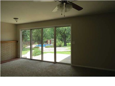 Great view of pool from living room.