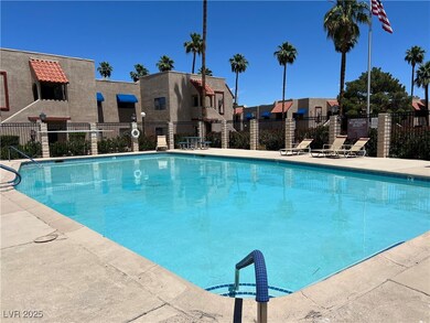 Community pool with fence