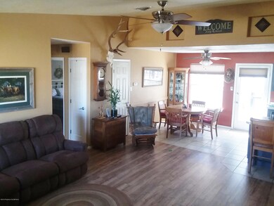 Vaulted ceiling in living room