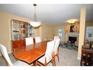 Open floor plan connects the dining room with the 
