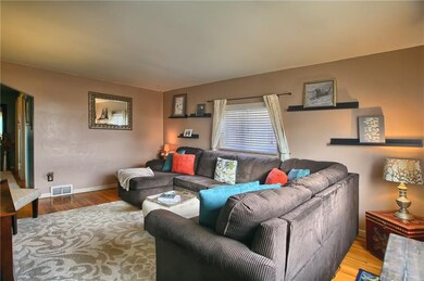 Living room with stunning hardwood floors