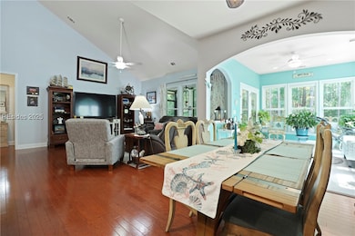 Spacious and wide open. Note the wood floor, light