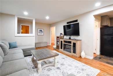 Living room with hardwood flooring