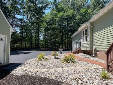 Space between the home and detached garage.