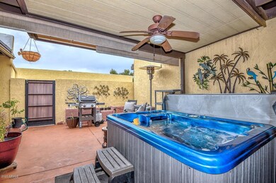 Spa & back covered patio