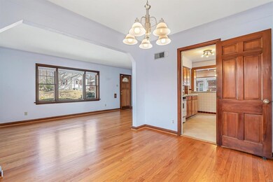 Dining room leads to kitchen