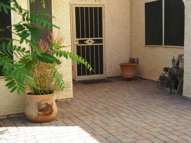 Enjoy morning coffee in this courtyard