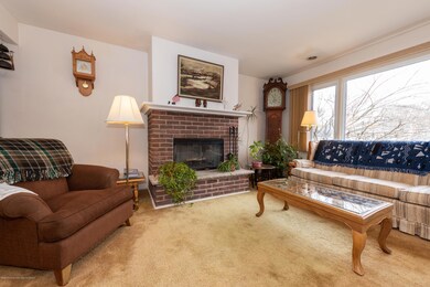 Living Room with Wood burning Fireplace