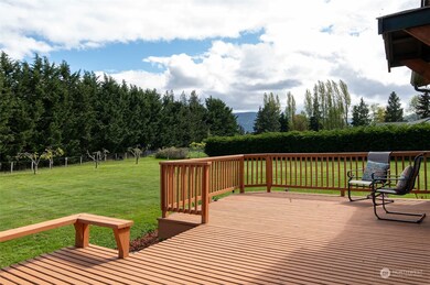 back deck overlooking fruit trees