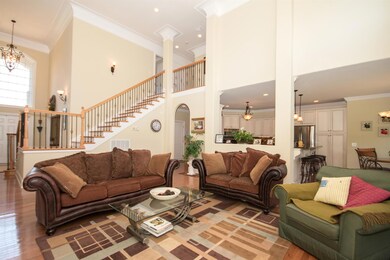 Open living area and kitchen