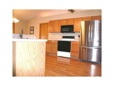 Kitchen. Nice big stainless refrigerator stays!