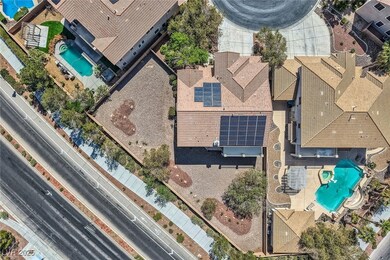 Aerial view of a pool