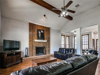Nice sized living room with a vaulted ceiling.