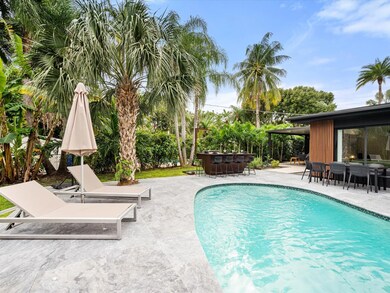 Outdoor kitchen and pool area