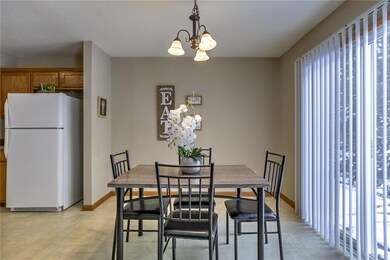 Dining area open to patio.
