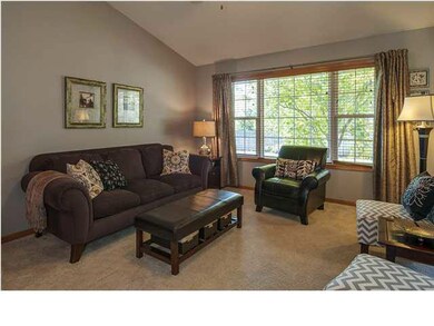 Spacious living room with a great view of the back
