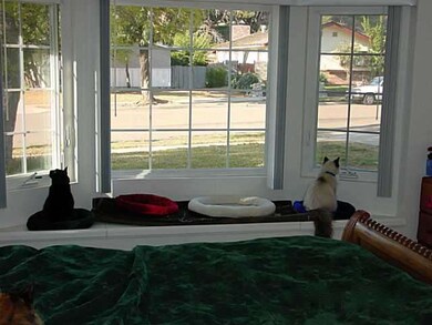 Window seating in master bedroom.
