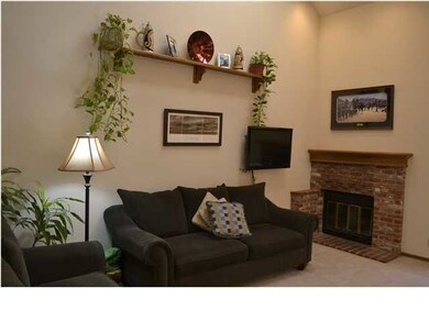 Living Room view that includes an all brick wood b