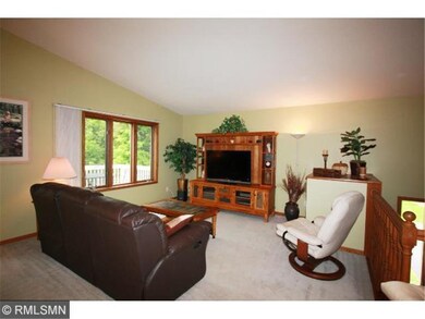Vaulted ceilings add to the spacious feel of the L