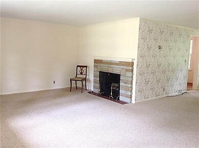 Large living room with wood burning fireplace