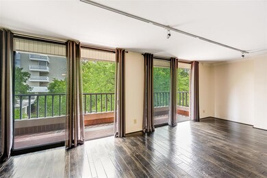 Living area with beautiful tree top views