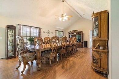 Dining room featuring plenty of natural light, vau