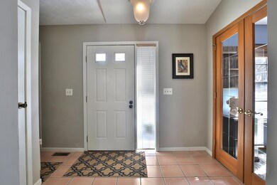 Entry, front door with panel window
