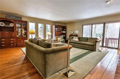 This spacious room has windows on all three sides 