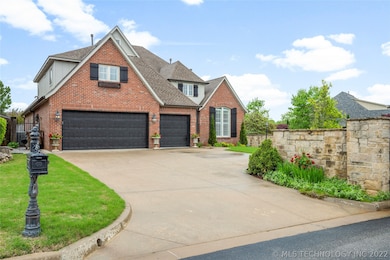 View of oversized driveway