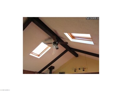 Sky lights in the vaulted ceiling of the family ro