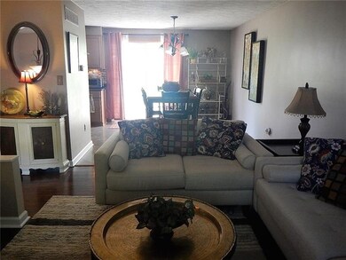 View from the living room to the dining area