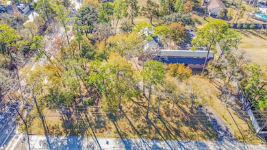 Aerial view showcasing the expanse of the wooded p