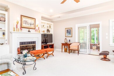 Great Room with gas logs fireplace & built-ins, le