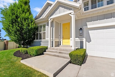 Entrance to property with board and batten siding