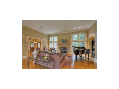 Living room with cozy fireplace and beautiful glas