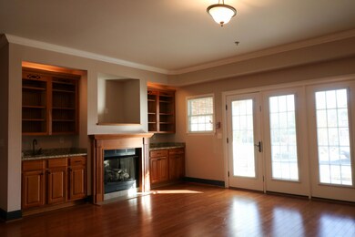 Gas logs, built ins and wet bar
