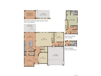 First Floor Layout - home has opt closet in study 