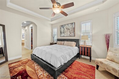 Master hall leads to walk-in closets, en-suite bat